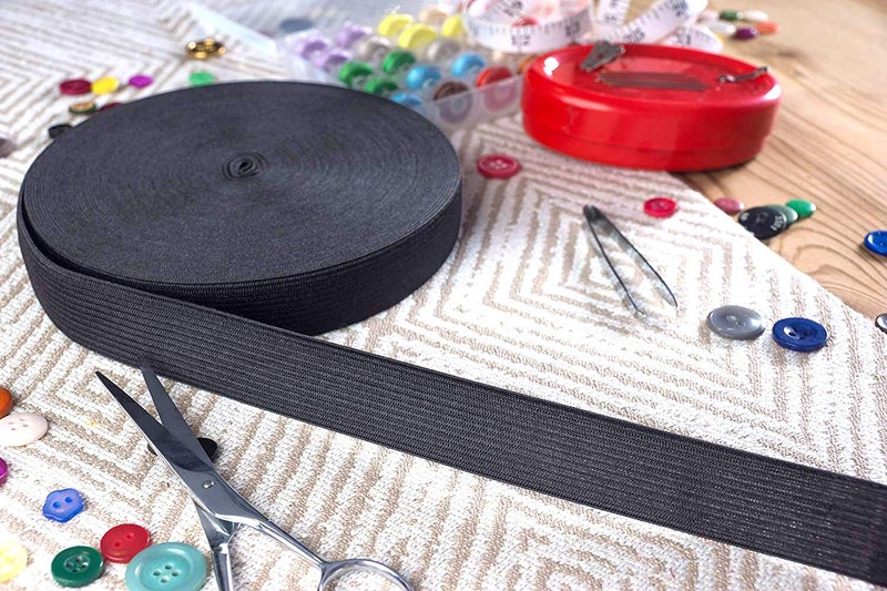Barcelonetta | 50 Yard X 1" Inch | Sewing Elastic | Elastic Band Spool | Knit Roll, Stretch, Craft Elastan | Made in USA (Black) - Image 3